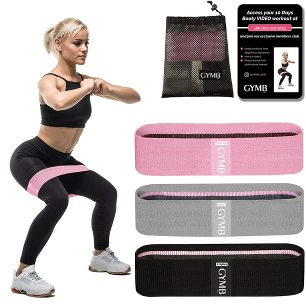 3 Levels Booty Resistance Hip Bands Set Exercise Fabric Fi ~ 